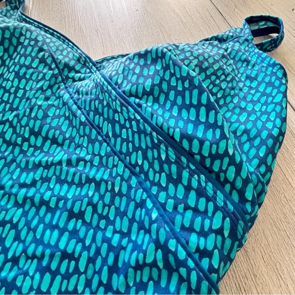 ROXANNE Women’s Blue Abstract Print Skirted Modest Swimsuit Built In Bra 18 42DD - Picture 4 of 11